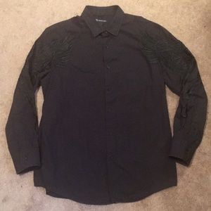 COPY - INC Long Sleeve embroidered button down size large
